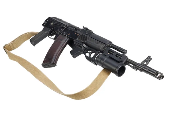Modern Kalashnikov 45X39 74M Assault Rifle Underbarrel Grenade Launcher Isolated — Zdjęcie stockowe