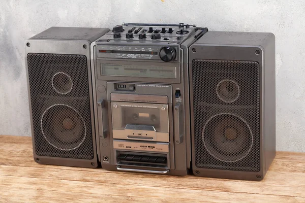 Vintage Portable Stereo Boombox Cassette Recorder 80S — Stok fotoğraf