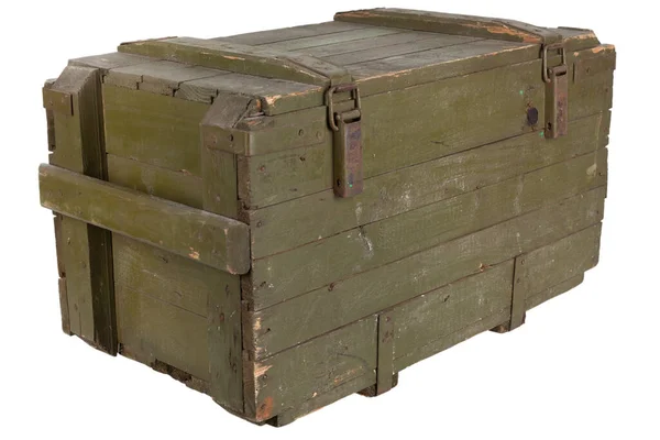 Sowjetische Armee Munition Grüne Kiste Isoliert Auf Weißem Hintergrund — Stockfoto