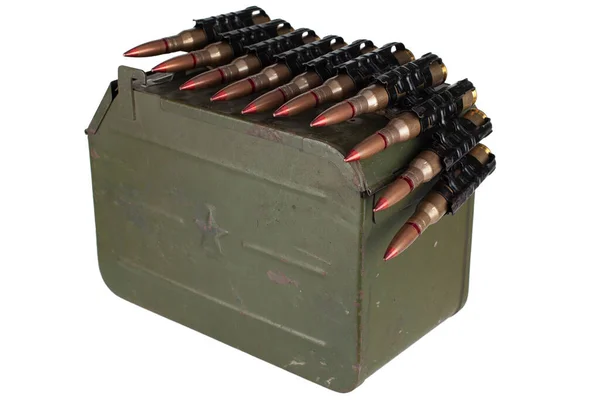 Ammo Box Ammunition Belt 7Mm Cartridges Heavy Machine Gun Dshk — Stock Photo, Image