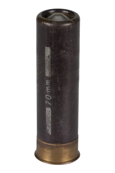 Gauge Retro Vintage Shotgun Cartridge Isolated White Background — Stock Photo, Image