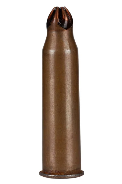 62X39 Kalashnikov Blank Cartridge Isolated White Background — Fotografia de Stock