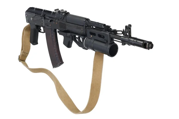 Modern Kalashnikov 45X39 74M Assault Rifle Underbarrel Grenade Launcher Isolated — Stockfoto