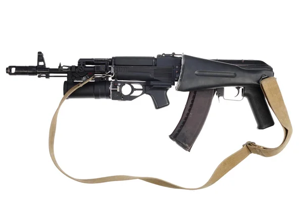 Modern Kalashnikov 45X39 74M Assault Rifle Underbarrel Grenade Launcher Isolated — Stock Photo, Image
