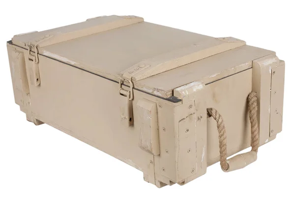 Армейский Ящик Боеприпасами Изолированный Белом Фоне — стоковое фото