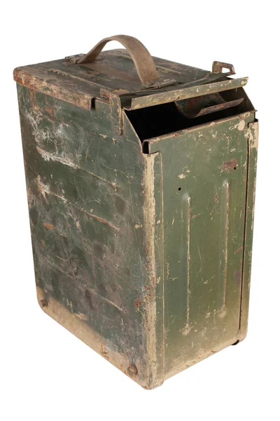 Коробка Патронов Тяжелого Пулемёта Изолированный Белом Фоне — стоковое фото