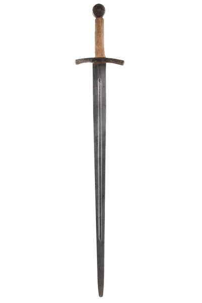 Mittelalterliches Schwert Isoliert Auf Weißem Hintergrund — Stockfoto