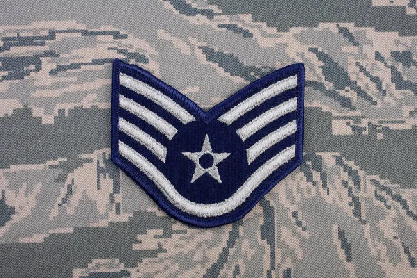 Agosto 2020 Air Force Sergente Stato Maggiore Patch Rango Sul — Foto Stock