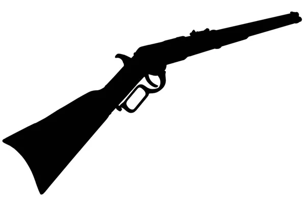 Старий Західний Період Winchester Важільна Гвинтівка M1866 Чорний Силует — стокове фото