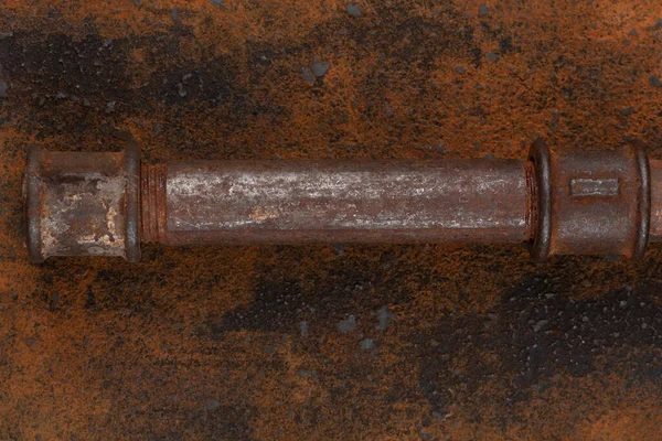 Rusty Valve Pipes Rusty Metal Wall Background — Stockfoto