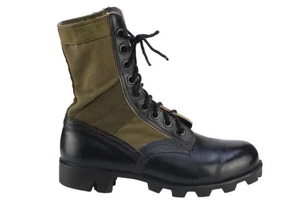 Army Issued Jungle Boots Isolated White Background — Stock Photo, Image