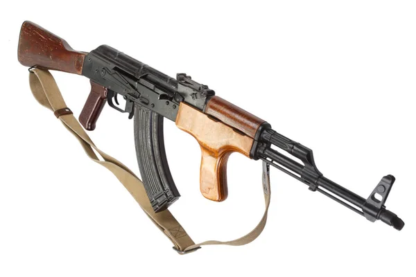 Kalashnikov Ak47罗马尼亚文版本 背景为白色 — 图库照片