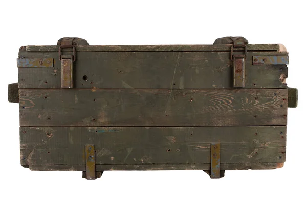 陸軍の弾薬木製の箱 白地に隔離された — ストック写真