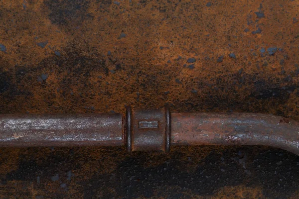 Rusty Valve Pipes Rusty Metal Wall Background — Stock Photo, Image