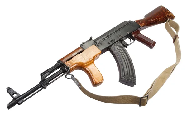 Kalashnikov Ak47 Versione Rumena Isolata Sfondo Bianco — Foto Stock
