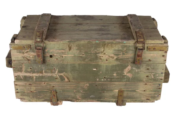 陸軍の弾薬木製の箱 白地に隔離された — ストック写真