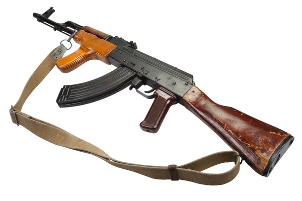 Kalashnikov Ak47 Version Roumaine Isolée Sur Fond Blanc — Photo