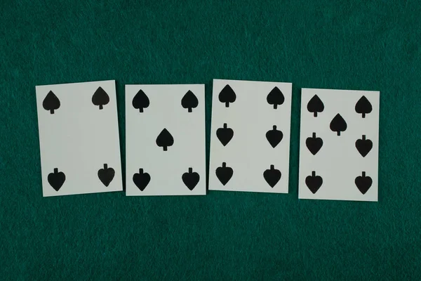 Stará Západní Éra Hrací Karta Zeleném Karban Stole — Stock fotografie