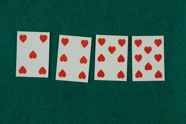 Old West Ära Spielkarte Auf Grünem Spieltisch — Stockfoto