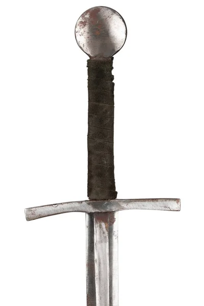 Épée Médiévale Isolée Sur Fond Blanc — Photo