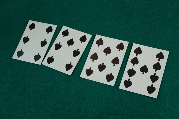 Old West Era Playing Card Green Gambling Table — Stock Photo, Image