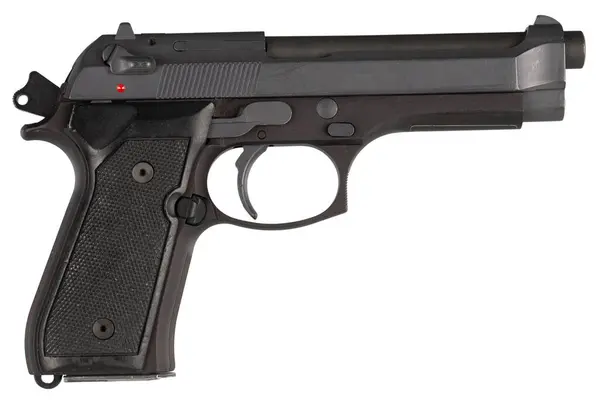Army Cocked Handgun Pistol Isolated White Background Stock Image