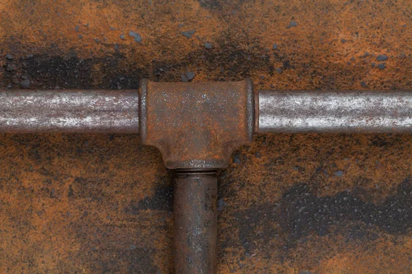 Rusty Plumb Tube Rusty Metal Wall Background Royalty Free Stock Images