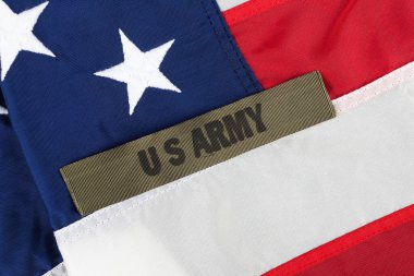 US ARMY Branch Tape on national USA flag background clipart