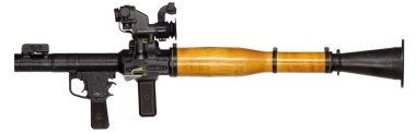 RPG-7 rocket propelled grenade launcher RPG 7 with optic sight isolated on white background clipart