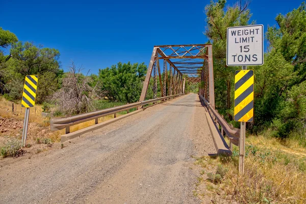 Historyczny Most Perkinsville Arizona Który Przekracza Rzekę Verde — Zdjęcie stockowe