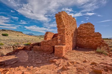Lomaki Pueblo Harabeleri. Arizona 'daki Wupatki Ulusal Anıtı' nda bulunmaktadır..