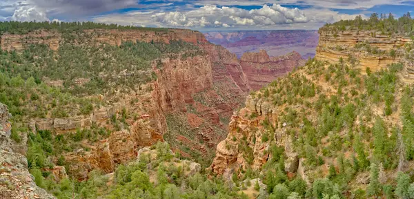 Een Kant Canyon Uitzicht Van Grand Canyon Arizona Ten Oosten — Stockfoto
