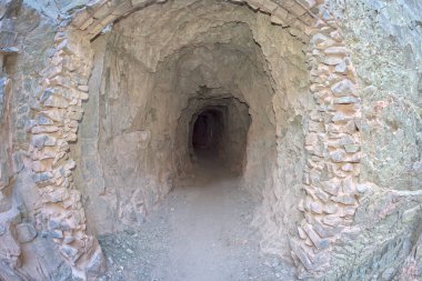 The south side entrance to the Black Bridge Tunnel along the South Kaibab Trail at Grand Canyon Arizona.