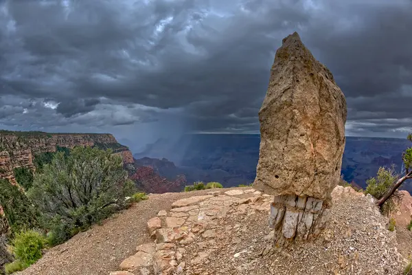Burza Zbliża Się Shoshone Point Południowym Krańcu Wielkiego Kanionu Arizona — Zdjęcie stockowe