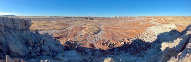 View of the Blue Forest from the lower part of Blue Mesa in Petrified Forest National Park Arizona. clipart