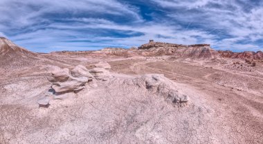 Arizona 'daki Taşlaşmış Orman Ulusal Parkı' nda sert rüzgarlar tarafından yontulmuş yumuşak kumtaşı..