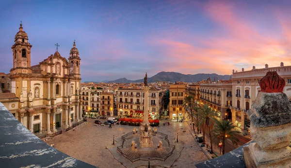 Palermo Itália Com Vista Para Piazza San Domenico — Fotografia de Stock