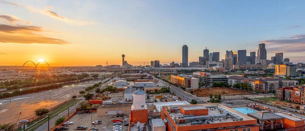 Dallas Texas Usa Skyline Tramonto — Foto Stock