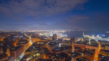 Naples, Italy cityscape towards Mt. Vesuvius in the morning.