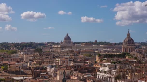 Рим Італія Історичне Місто Горизонті Базиліками Після Обіду — стокове відео