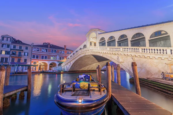 Venice Italy Rialto Bridge Grand Canal Twilight — Stock Photo, Image