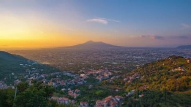 Pompei, Italy Under Mt. Vesuvius from dusk till night.