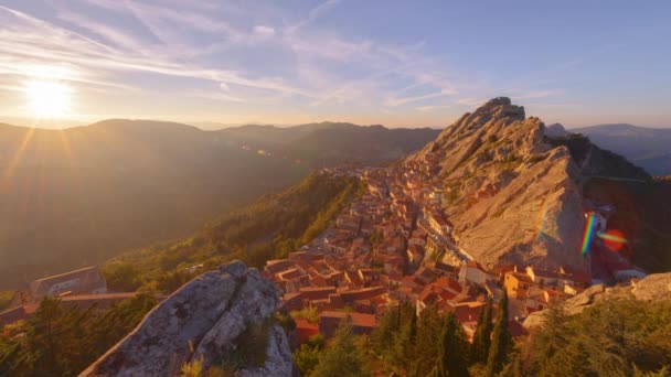 Pietrapertosa Italy Dolomiti Lucane Mountains Dusk Till Night — Video