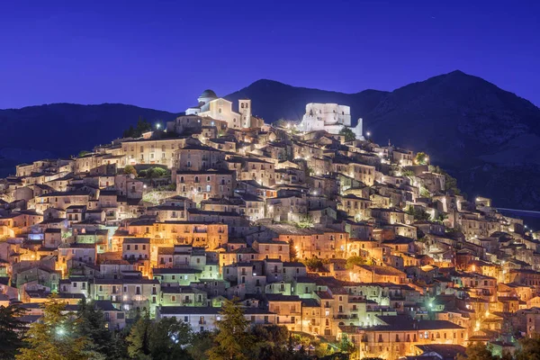 Morano Calabro Italy Beautiful Hilltop Village Night — Photo
