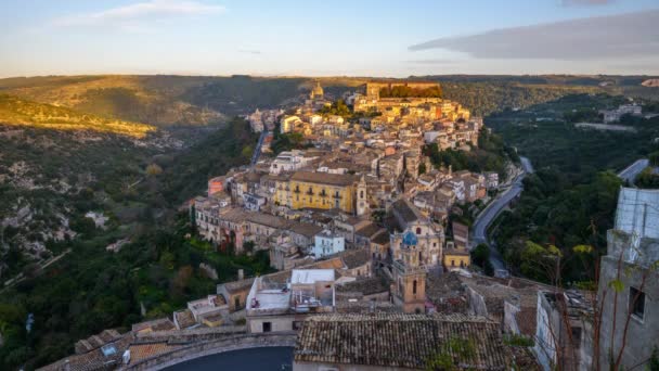 Ragusa Ibla Italy Town View Sicily Dusk Till Night — Video Stock