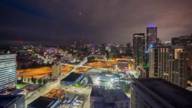 Seattle, Washington, ABD şehir merkezinden şafağa kadar.