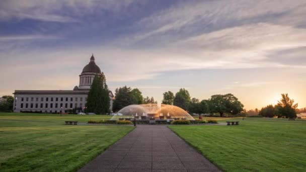 Olympia Washington Verenigde Staten State Capitol Gebouw Bij Schemering — Stockvideo