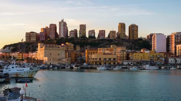 Порто Емпедокл Сицилія Італія Сутінках — стокове відео