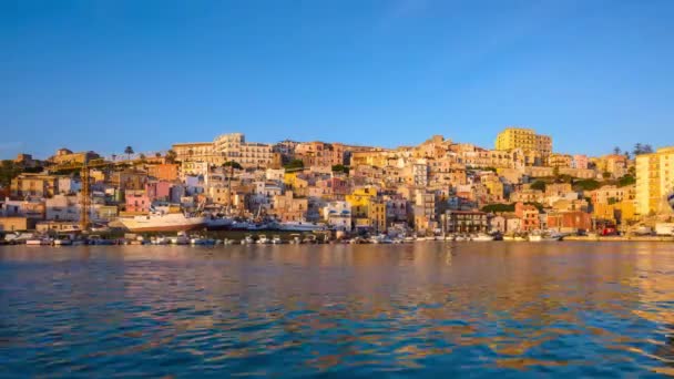 Sciacca Sicilya Talya Alacakaranlıkta Limandan — Stok video