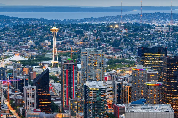 Seattle Washington Usa Downtown Skyline Dusk — Stock Photo, Image